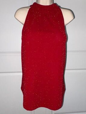 Red Sparkly Sleeveless Top NWT Size XL